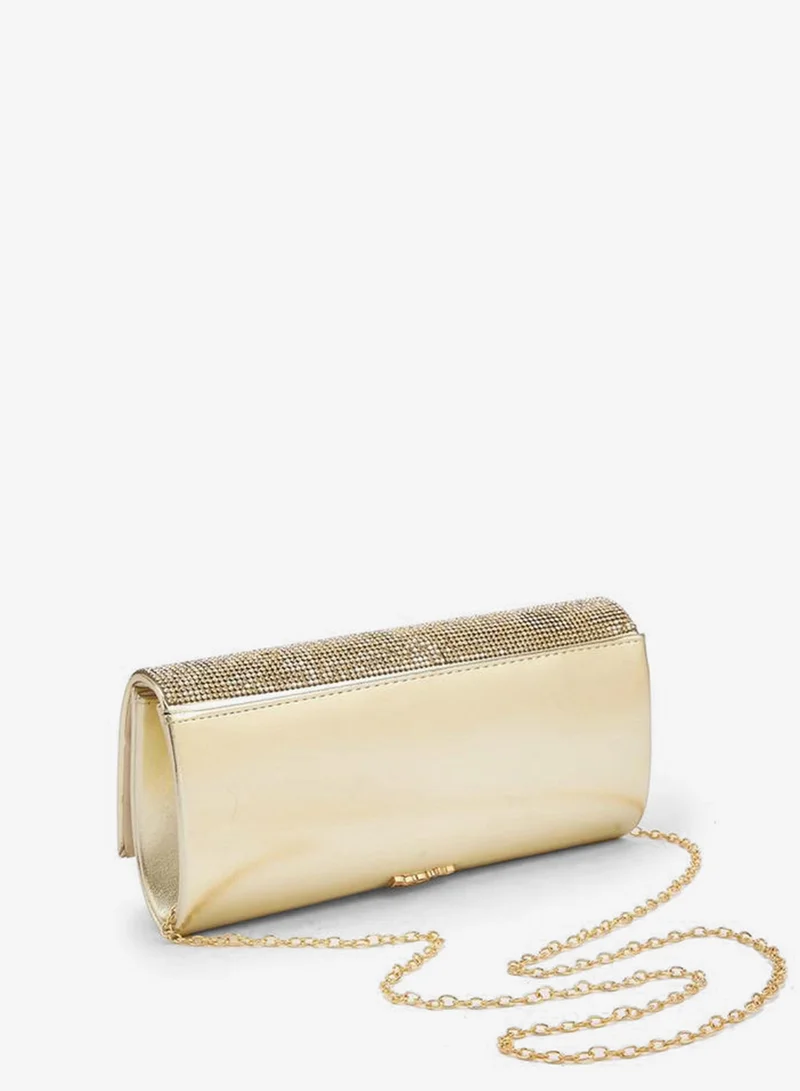 Paprika GOLD Embellished Clutch With Chain Strap for Women | Best Price UAE