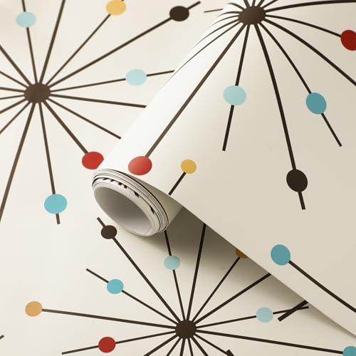 MotiMind Mid Century Wallpaper 1575 x 118 Mid Century Modern Peel and Stick Wallpaper Atomic Retro Wall Decals1950S for Bedroom Drawers Cabinets Wall Decor - Image 3