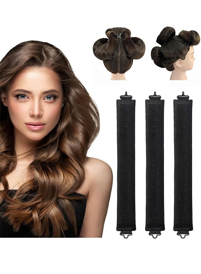 مجعد الشعر بدون حرارة 3 عبوات قضبان مرنة مع  تجعيد بدون حرارة لجميع أنواع الشعر بدون بكرو حراري للنوم في تجعيد الشعر بدون حرارة طوال الليل لشعر منفجر - Image 1