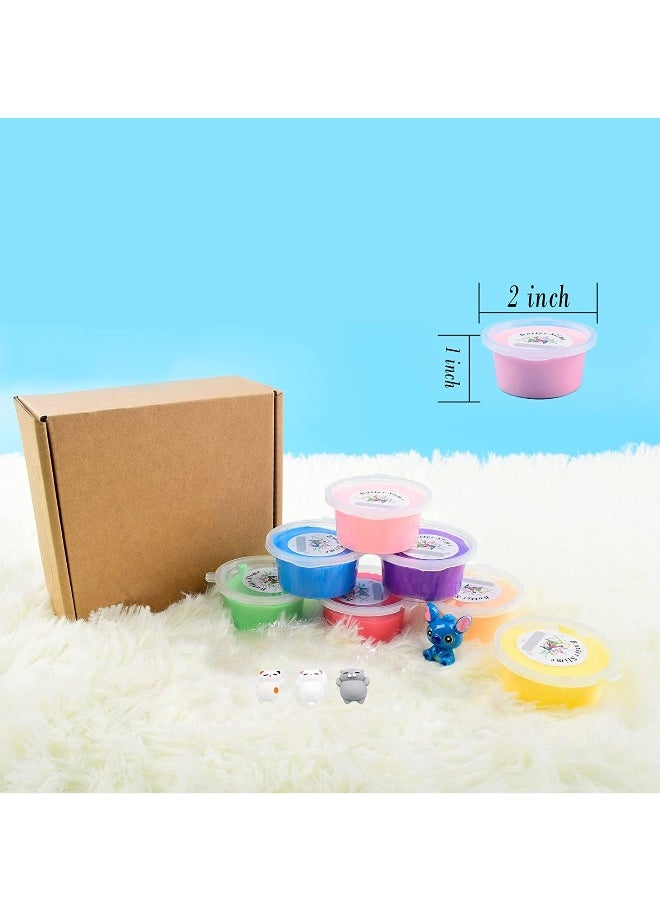 Fluffy Putty Rainbow Cloud Butter Slime Kit with Crunchy Foam Balls (Pack of 4)
