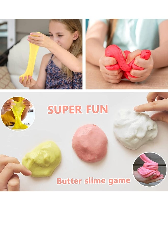 Fluffy Putty Rainbow Cloud Butter Slime Kit with Crunchy Foam Balls (Pack of 4)  - Image 4