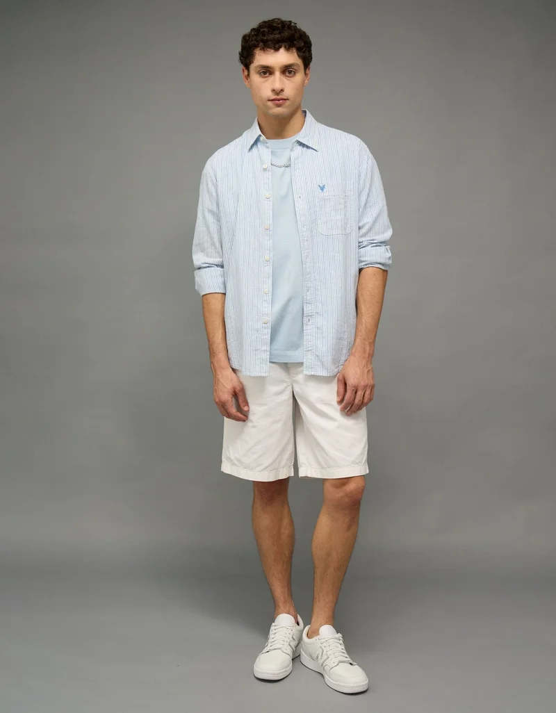 American Eagle AE Everyday Button-Up Linen Shirt
