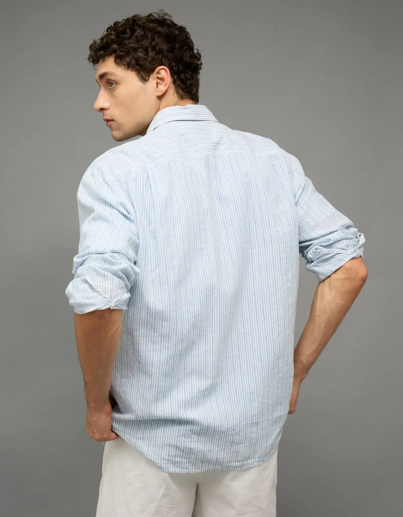 American Eagle AE Everyday Button-Up Linen Shirt