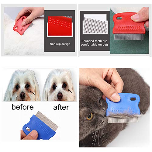 HAMIYELL 2 Pcs Cat Combs Dogs Grooming Combs Tear Stain Remover, Effectively Removes Crust, Loose Hair, Eye Stain on Pet(Random Color) - Image 3