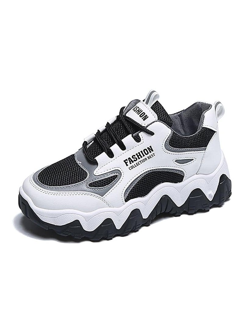 A.M Women's Fashion White  Casual Dad Shoes, Comfortable Walking, Chunky Sneakers for Women - Image 2