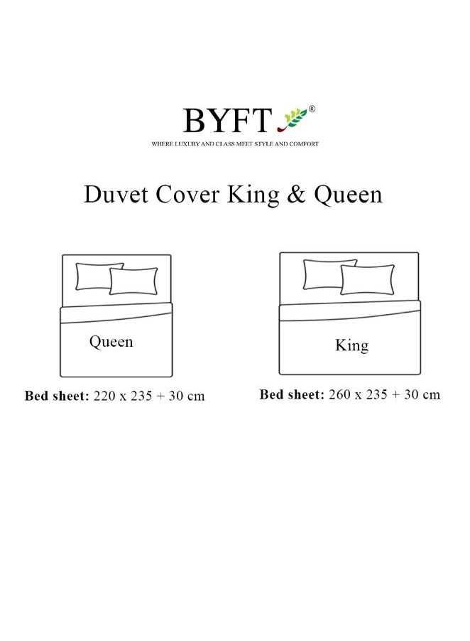 BYFT Tulip (Cream) King Size Fitted Sheet and Pillow Covers with 1 cm Satin Stripe (Set of 3 Pcs) 100% Cotton, Soft and Luxurious Hotel Quality Bed linen-300 TC - Image 4