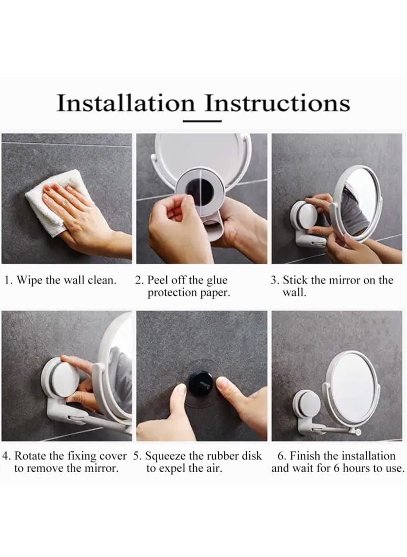 Y&D SYOSI Wall Mounted Makeup Mirror, 5.9 inches Double-Side Mirror with 1X & 3X Magnification Swivel Extendable Bathroom  - Image 5