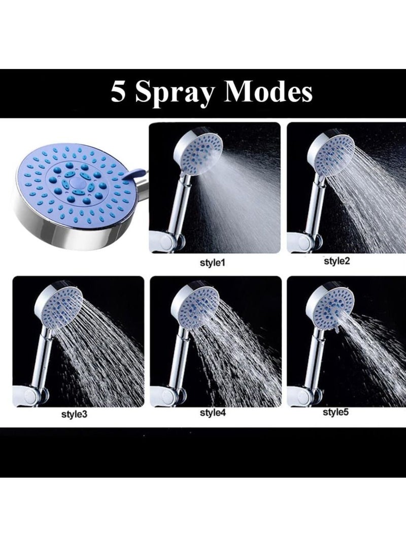 Rubik رأس دش مع خرطوم دش بطول 2 متر 5 أوضاع رش مجموعة دش محمولة عالمية للبالغين والأطفال والحيوانات الأليفة للاستخدام في المنزل والصالة الرياضية (2 متر) - Image 2