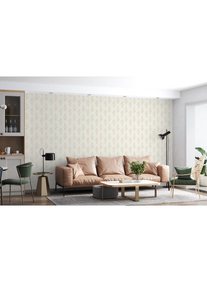 Home Gallery Ikat Rose Standard Fabric Wallpaper Covers An Area ​​Up To 4.2Mx3M With Adhesive  And Smoothing Tool - Image 5