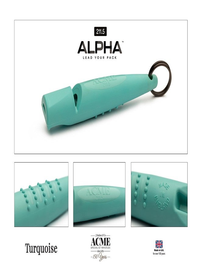 ACME THE - Alpha Turquoise Dog Training Whistle 211.5 Medium High Pitch, Single Note. Bright Sound Quality with New Comfort Grip. Weather-Proof Whistles Designed and Made in The UK. - Image 4