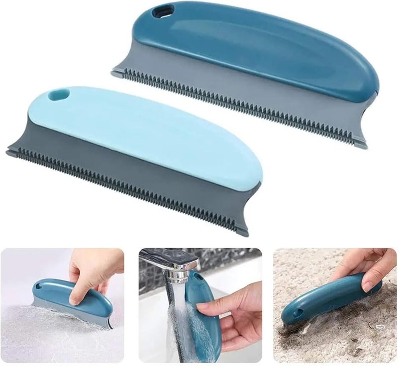 2PCS Portable Fur Cleaning Brush - Effective Household Tool for Sofa, Clothing, and Fabric - Ideal for Pet Owners(Dark Blue) - Image 2