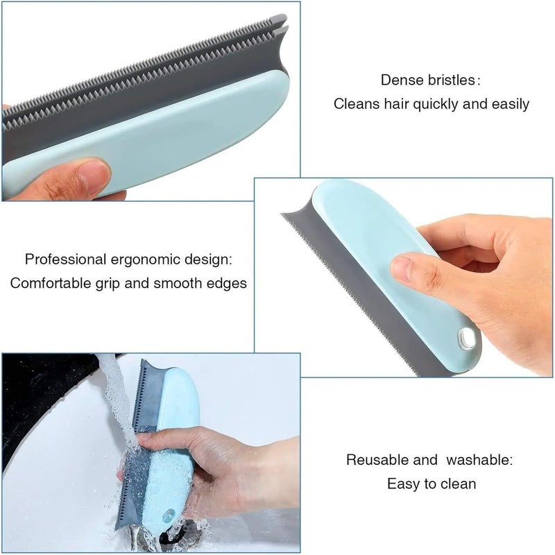 2PCS Portable Fur Cleaning Brush - Effective Household Tool for Sofa, Clothing, and Fabric - Ideal for Pet Owners(Dark Blue) - Image 4