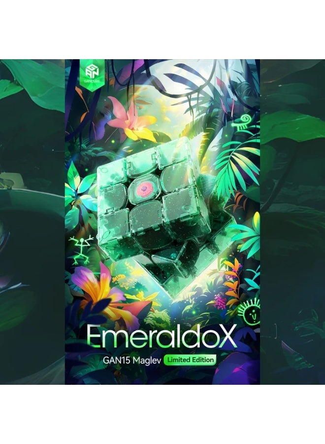 جانكيوب مكعب السرعة المغناطيسي GAN 15 Maglev 3x3 إصدار محدود صيف 2025، لون زمرد - Image 2