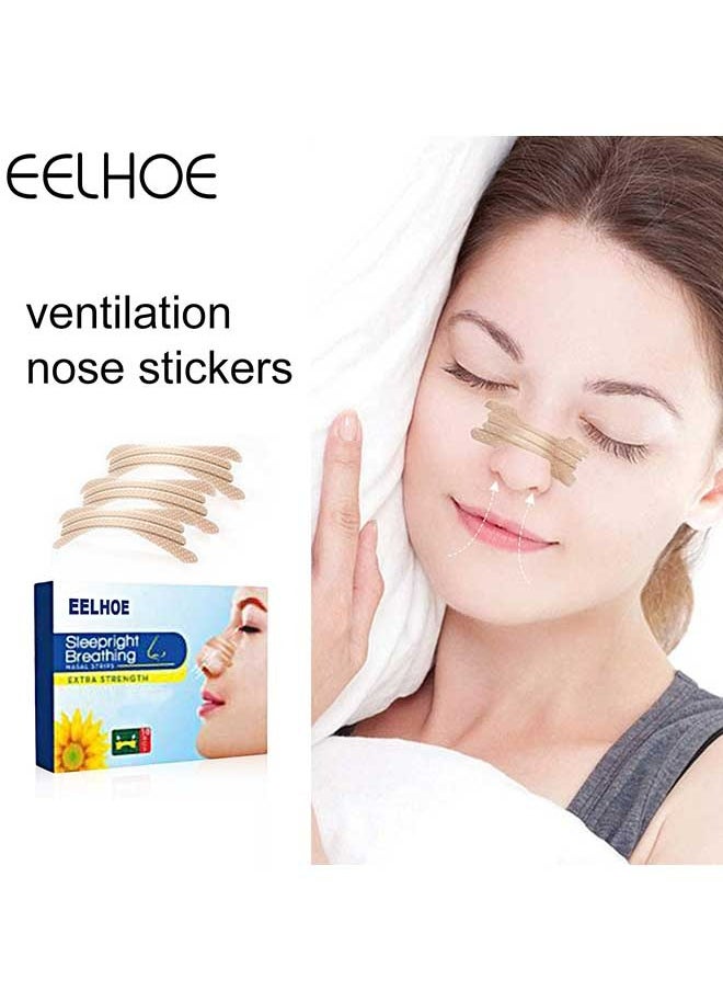 EELHOE - Sleepright Breathing Nasal Strips, Helps Stop Snoring, Snoring Solution, Instant Relief for Nasal Congestion Caused By Colds and Allergies, Ventilation Nasal Patch - Image 1