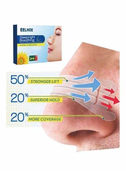Sleepright Breathing Nasal Strips, Helps Stop Snoring, Snoring Solution, Instant Relief for Nasal Congestion Caused By Colds and Allergies, Ventilation Nasal Patch