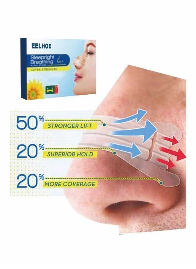 EELHOE - Sleepright Breathing Nasal Strips, Helps Stop Snoring, Snoring Solution, Instant Relief for Nasal Congestion Caused By Colds and Allergies, Ventilation Nasal Patch - Image 1