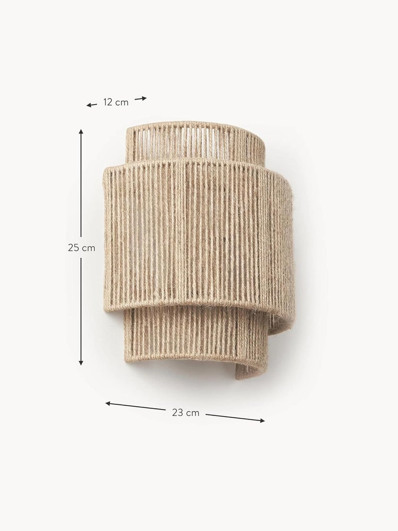 AKWAY Bamboo Wall Lamps for Living rooms Rattan and Cane Webbing wall lamps for Bedroom Wicker Wall lamps for home Decoration Bulb not Included Jute Wire - Image 5