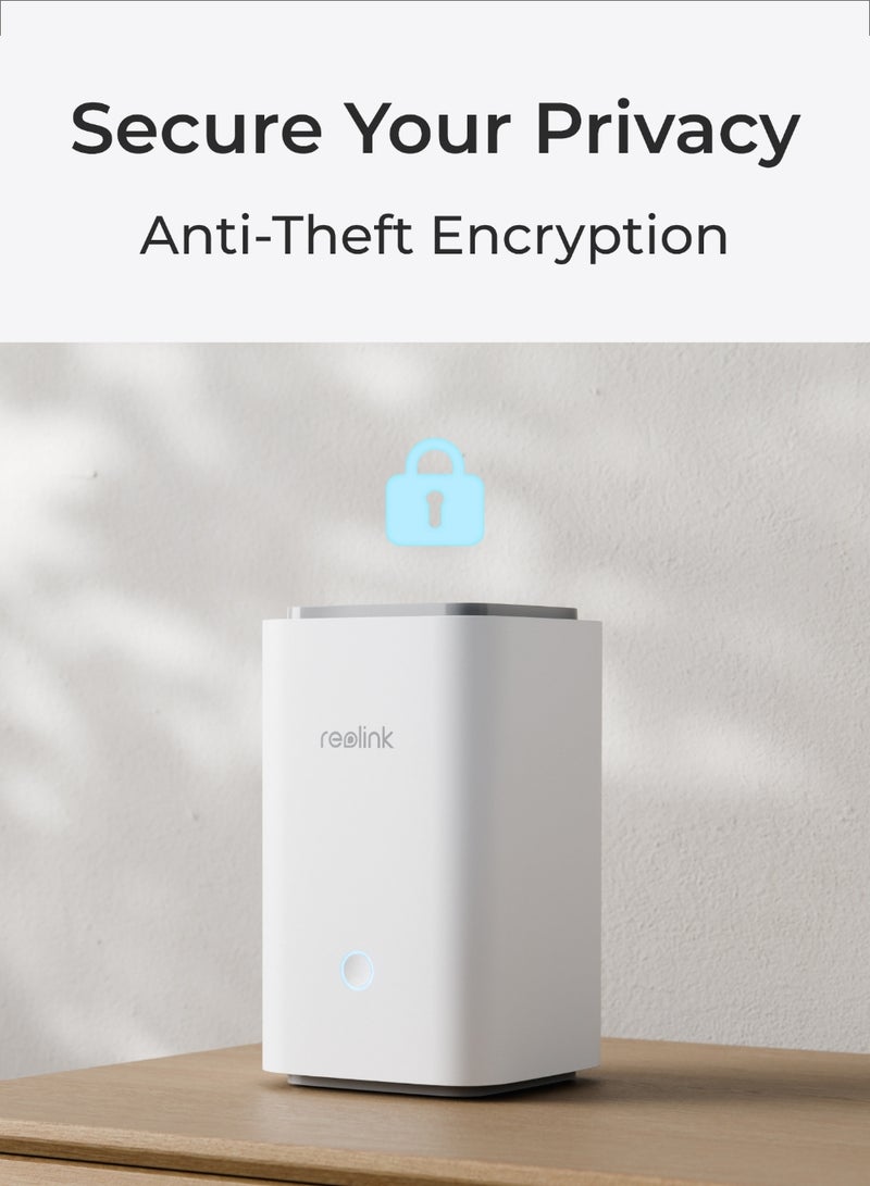 ريولينك مركز هوم هاب الشامل، يعمل مع كاميرات الأمان، بدون رسوم شهرية، نظام إنذار، عرض مباشر وتشغيل حتى 4K، تخزين محلي قابل للتوسع، تقنية Wi-Fi 6 - Image 4