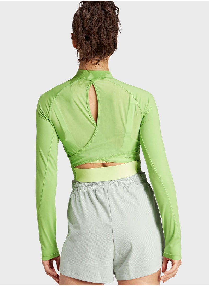 Adidas - Hiit Heat.Rdy Long-Sleeve Top Crop Top - Image 1