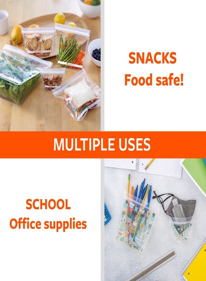 Full Circle ZipTuck Kids Reusable Plastic Food and Storage Bag, Lunch Set of 2, Monster - Image 5