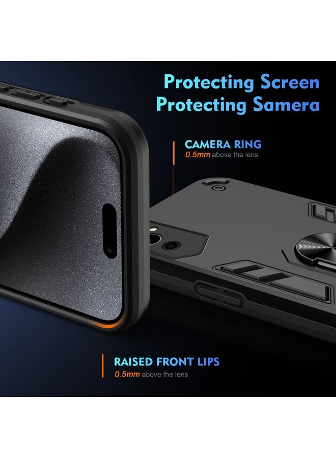 HuHa For Tecno Pova Neo 2 4G Shockproof Metal Ring Holder Phone Case(Black) - Image 3