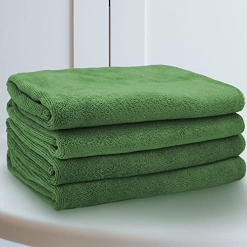 Sassoon Highly Absorbent Microfiber Cleaning Cloth in 450 GSM (4 Pcs, Green)(40x40cm) Thick Lint & Streak-Free Multipurpose Microfiber Towels for Car Bike Cleaning Polishing Washing - Image 1