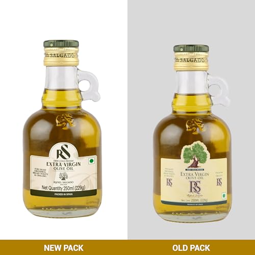 Rafael Salgado RS Extra Virgin Olive Oil | First Cold Pressed Oil | Made & Packed in Spain | Good for Salad Dressing, Flavouring and Mediterranean Cuisine | Zero Cholesterol & Trans Fat - Glass Jar - 250ml - Image 2