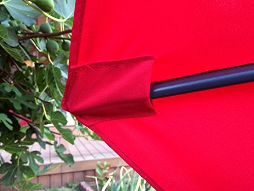 BELLRINO DECOR Replacement RED " STRONG & THICK " Umbrella Canopy for 9ft 6 Ribs Bright Red (Canopy Only) - Image 3