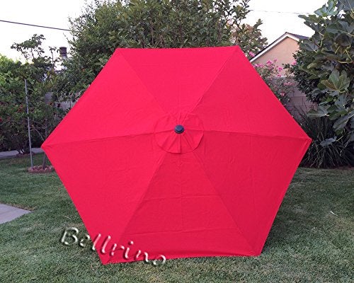 BELLRINO DECOR Replacement RED " STRONG & THICK " Umbrella Canopy for 9ft 6 Ribs Bright Red (Canopy Only) - Image 1