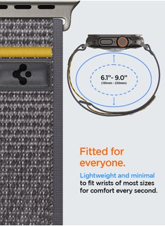 Spigen Athlex Air Apple Watch Band for Apple Watch Ultra 2/1 49mm, Series 10 46mm, 9/8/7 45mm, SE2/SE/6/5/4 44mm, 3/2/1 42mm Adjustable Loop Band Strap - Active Gray  - Image 3