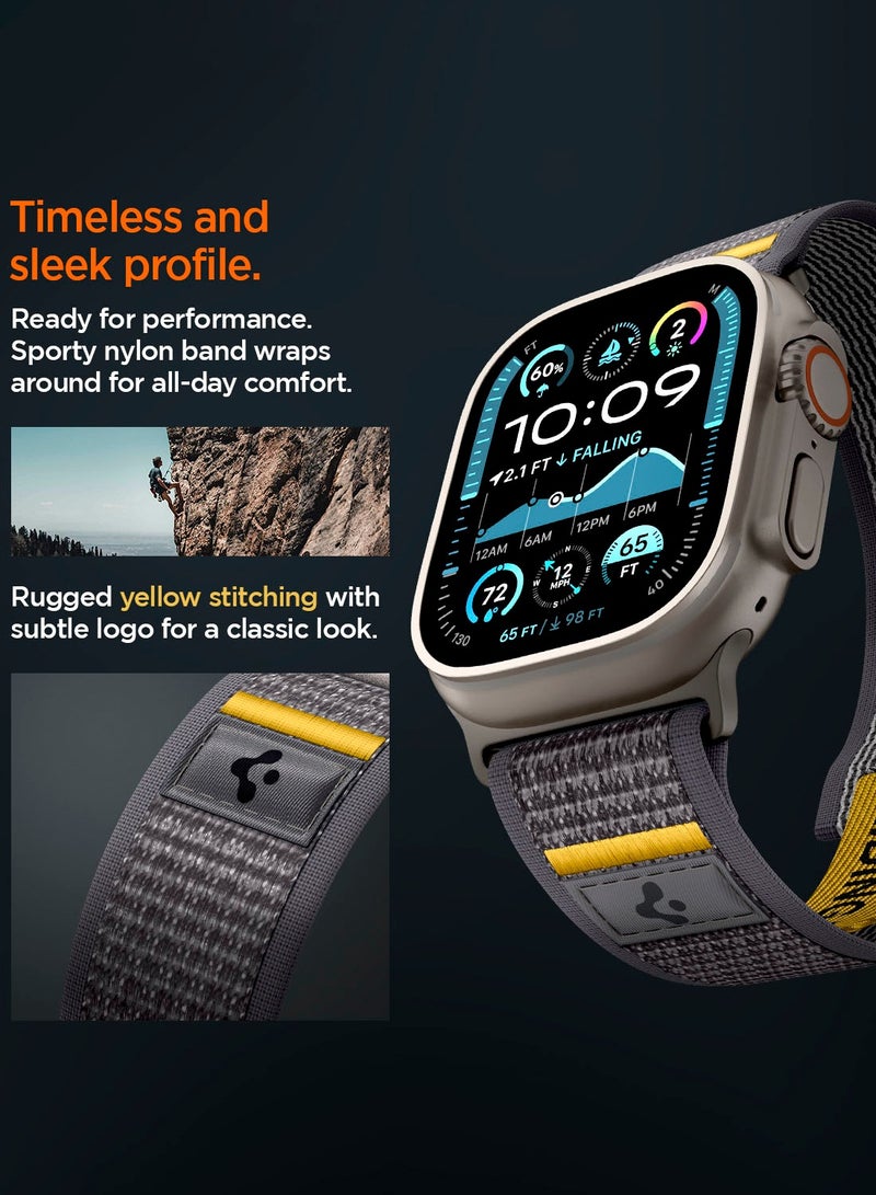 Spigen حزام ساعة آثليكس إير لساعة آبل ووتش ألترا 2/1 49 مم، سلسلة 10 46 مم، 9/8/7 45 مم، SE2/SE/6/5/4 44 مم، 3/2/1 42 مم حزام حلقة قابل للتعديل - رمادي نشط - Image 5