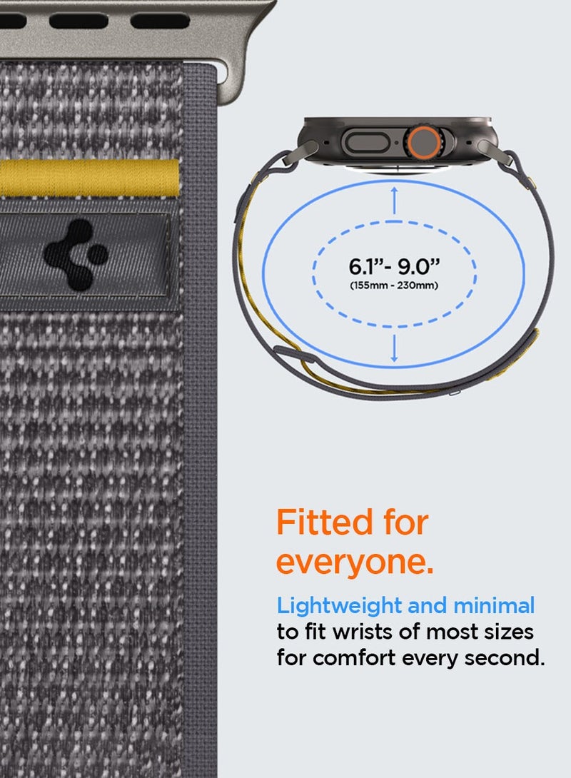 Spigen حزام ساعة آثليكس إير لساعة آبل ووتش ألترا 2/1 49 مم، سلسلة 10 46 مم، 9/8/7 45 مم، SE2/SE/6/5/4 44 مم، 3/2/1 42 مم حزام حلقة قابل للتعديل - رمادي نشط - Image 4