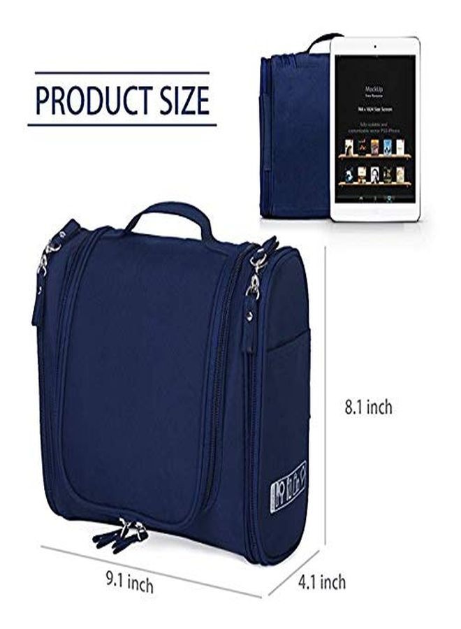 PETRICE Multifunctional Travel Bag Extra Large Makeup Organiser With Hook (Navy Blue) - Image 4
