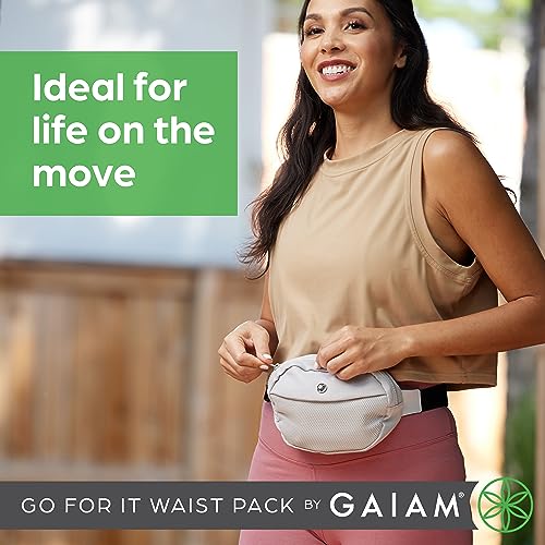 GaiamGo for It Waist Pack Adjustable Fanny Pack Crossbody Bags for Women Men Waterproof Cross Body Bag with Zippered Pockets Running Belt Bag Ideal for Vacation Travel Sandstone - Image 3