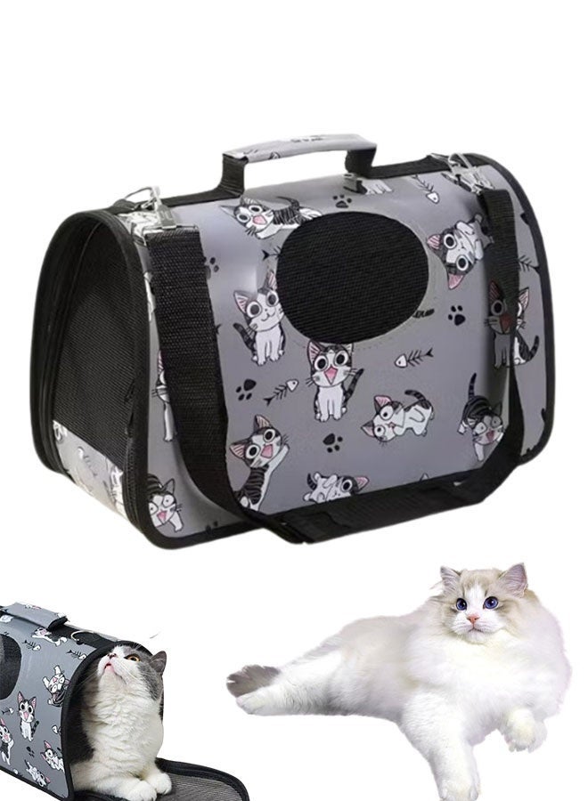 Ailily Cat backpack strap foam handbag, Dog and Cat Airline Crate,Pet Carrier,Cat Bag,small dog backpack strap, suitable for small and medium-sized dogs and cats, portable travel breathable foldable large space single shoulder cat backpack for Nervous Cats - Image 2