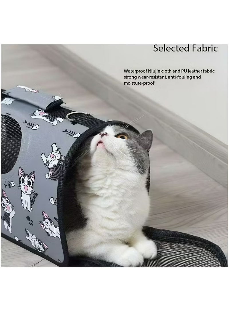 Ailily Cat backpack strap foam handbag, Dog and Cat Airline Crate,Pet Carrier,Cat Bag,small dog backpack strap, suitable for small and medium-sized dogs and cats, portable travel breathable foldable large space single shoulder cat backpack for Nervous Cats - Image 4