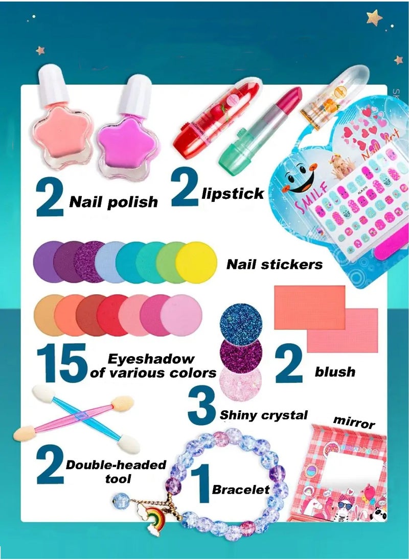 Bolivia's Pink Gift for Her: 18 Eyeshadows, 2 Blushes, Bracelet & Mirror – Princess Makeup Set Perfect Toys for Girls 4+ | Special Gift Set  - Image 5