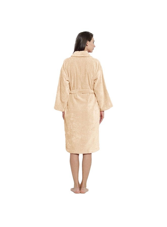 MYTRIDENT Trident Soft Comfort 100% Cotton Shawl Collar Bathrobe, Blessing Gown, Super Soft, Absorbent-Perfect for Gym, Shower, Spa, Hotel Robe, Vacation (Bleached Sand, Large) - Image 2