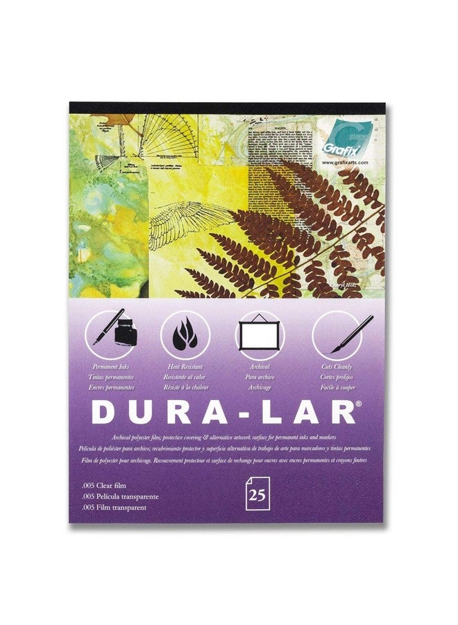 غرافكس P05Dc0912 وسادة مقاس 9 × 12 بوصة مكونة من 25 قطعة من أسيتات الفيلم فائقة الوضوح 0.005 بوصة، سطح لامع بديل لأغطية الإستنسل وفصل الألوان وتطبيقات النوافذ الشفافة - Image 1