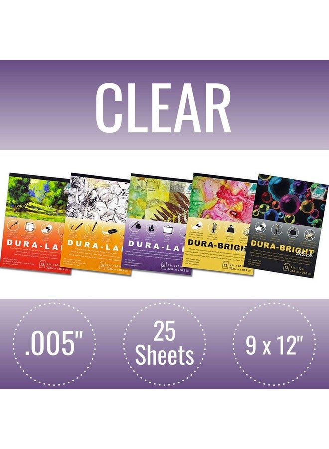 غرافكس P05Dc0912 وسادة مقاس 9 × 12 بوصة مكونة من 25 قطعة من أسيتات الفيلم فائقة الوضوح 0.005 بوصة، سطح لامع بديل لأغطية الإستنسل وفصل الألوان وتطبيقات النوافذ الشفافة - Image 2