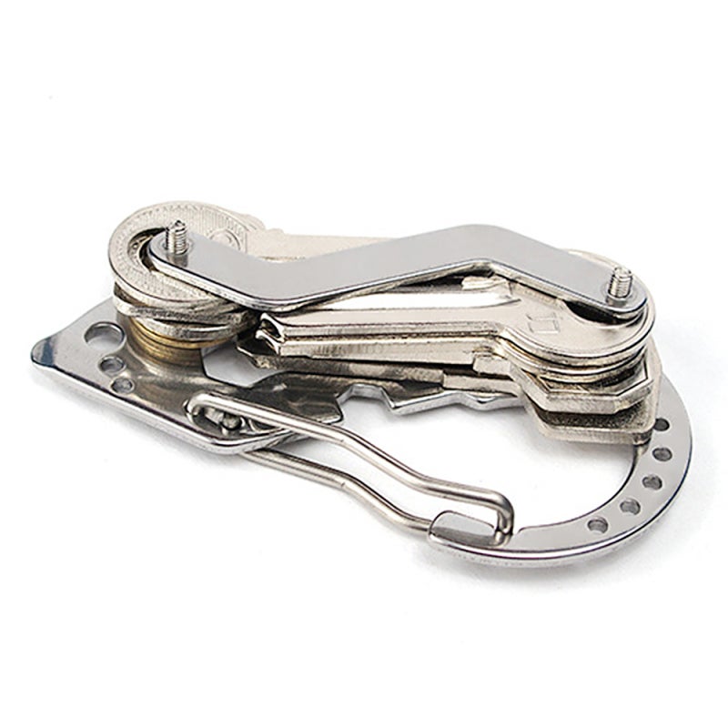 2 Packs Stainless Steel Key Holder Clip Portable Key Chain Multi Functional Key Clip Lock Screwdriver Wrench - Image 5