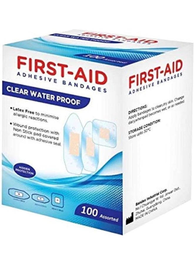First Aid Beauty ضمادات الإسعافات الأولية الشفافة المقاومة للماء، مجموعة متنوعة من 100 قطعة