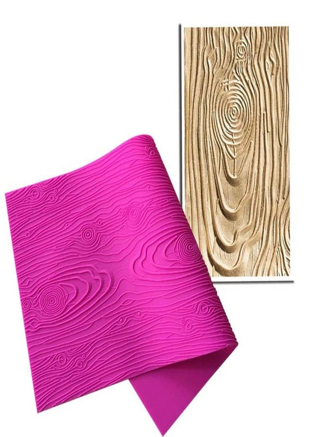 AK ART KITCHENWARE Woodgrain Fondant Impression Mat Silicone Cake Lace Mold Cake Texture Mat Pink BLM-23 - Image 1