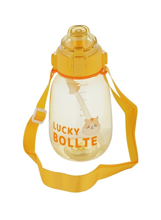 GUCHIGU Sipper Cup with Handle & Drawstring | Anti-Spill Sippy Straw Cup for Baby & Kids | Little Spout Water Bottle for Infant/Toddler | Easy Grip 6m+ | BPA Free - 1300 mL (SB2158D, Yellow) - Image 2