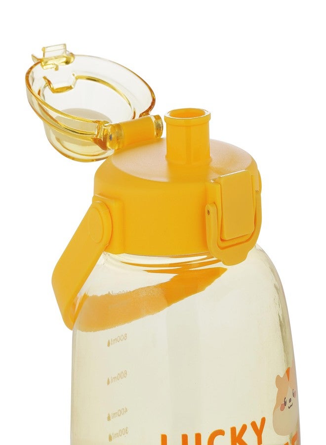 GUCHIGU Sipper Cup with Handle & Drawstring | Anti-Spill Sippy Straw Cup for Baby & Kids | Little Spout Water Bottle for Infant/Toddler | Easy Grip 6m+ | BPA Free - 1300 mL (SB2158D, Yellow) - Image 3