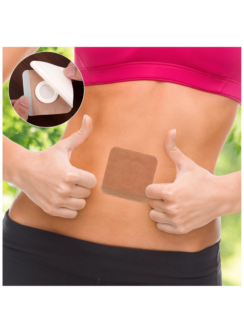 Generic 50Pcs Disposable Castor Oil Pack Wrap Belly Button Pads, No Washing Self Adhesive with High Absorbent Cotton Castor Oil Packs Wrap Patch Pads, Anti-Seepage Disposable Castor Oil Pack Wrap Belly Button  - Image 3