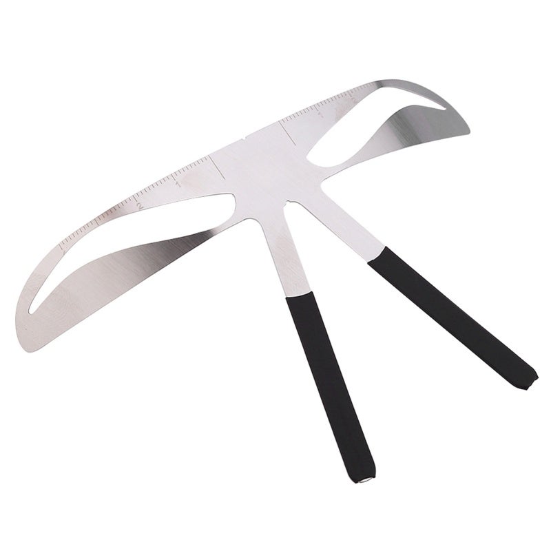 Eyebrow Ruler 3-Point Positioning Accurate Length Measurement Eyebrow Stencil - Nose-side Non-blocking Design Eyebrow Measure for Classic European Akinami Eyebrow Shaping All Face Types - Image 1