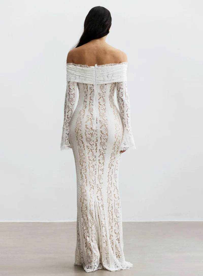 Sunfere  Emily Off Shoulder Lace Maxi Dress for Women | Best Price UAE