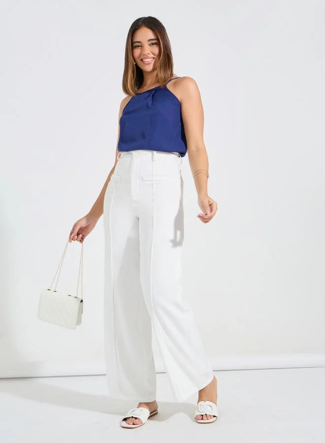 ستايلي Solid Woven Halter Neck Cami