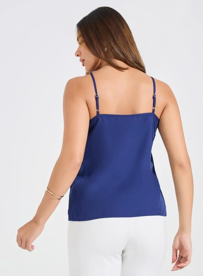ستايلي Solid Woven Halter Neck Cami